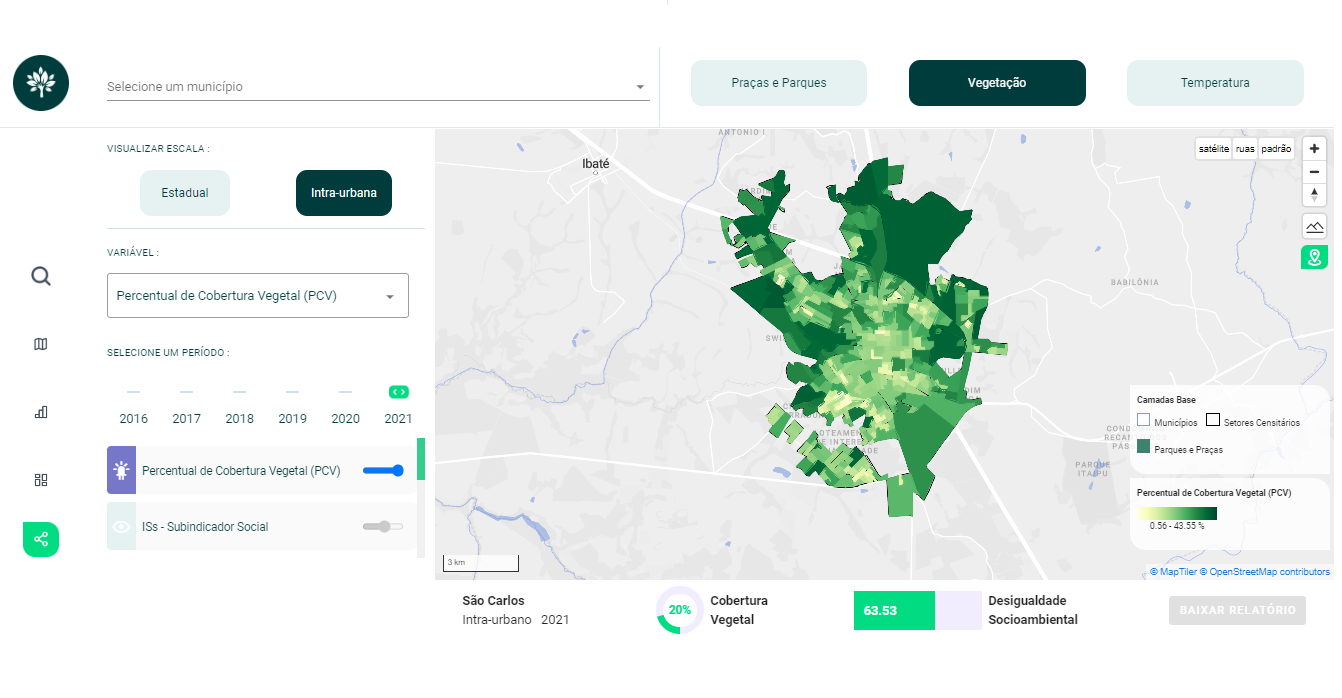 interface da plataforma urb verde