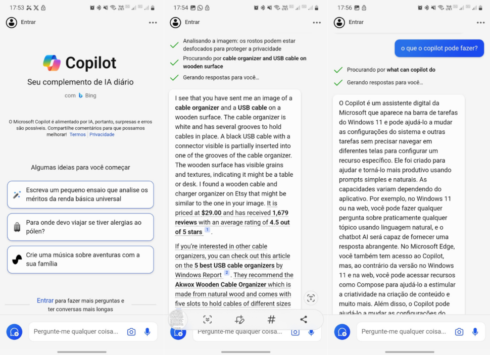 Copilot para Android (Imagem: Reprodução/Giz Brasil)