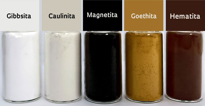 Minerais puros encontrados em solos do Brasil, do acervo da Unesp de Jaboticabal